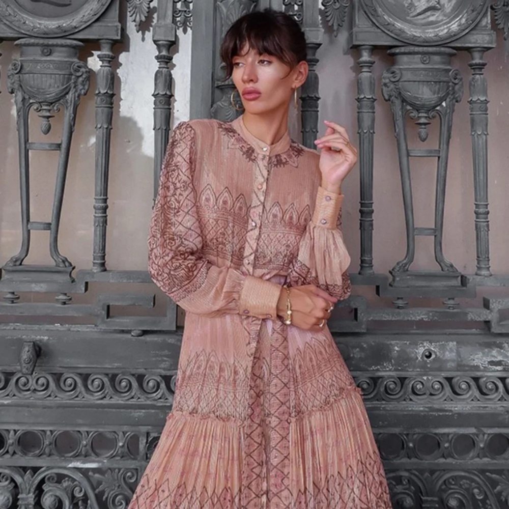 Hemant & Nandita Noor Pleated Shirt Dress